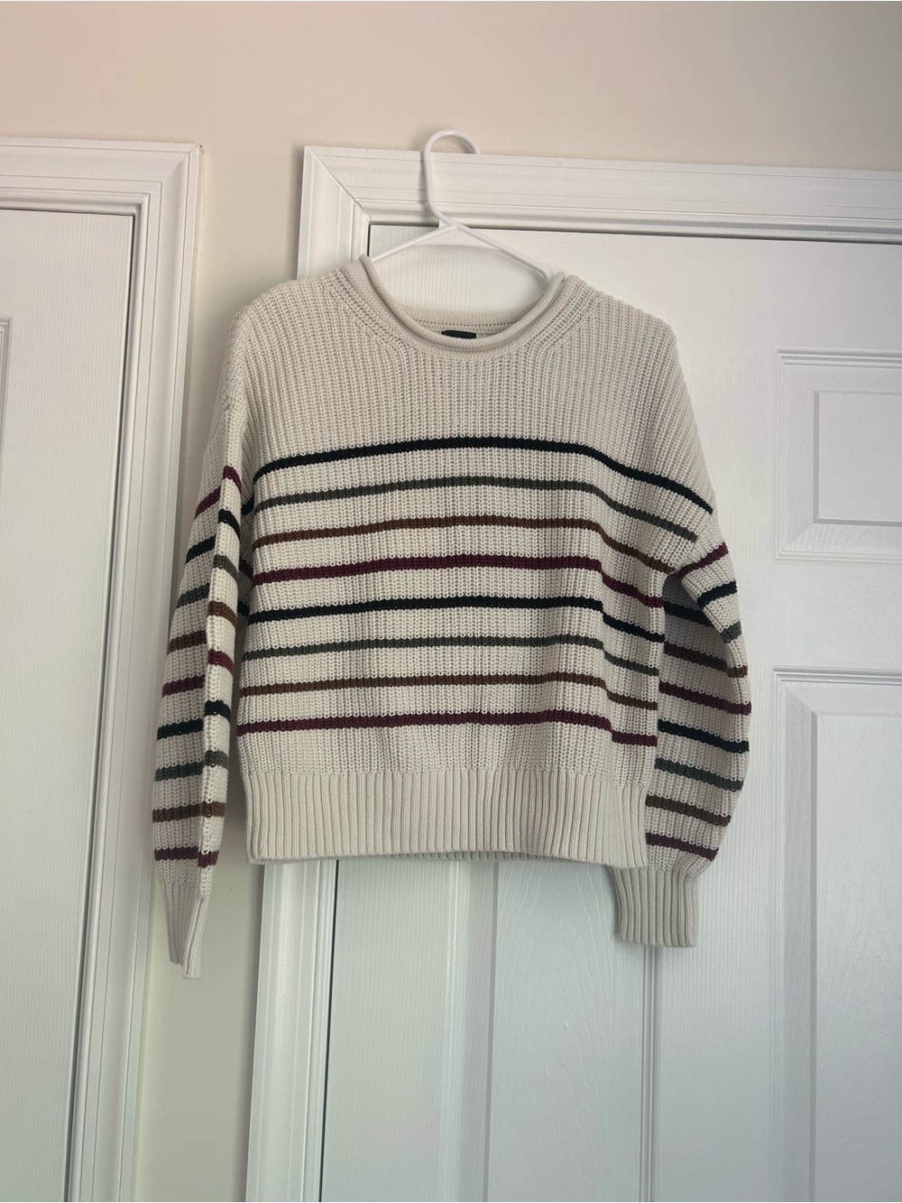 Gap Cream Striped Crewneck Sweater - Women's
